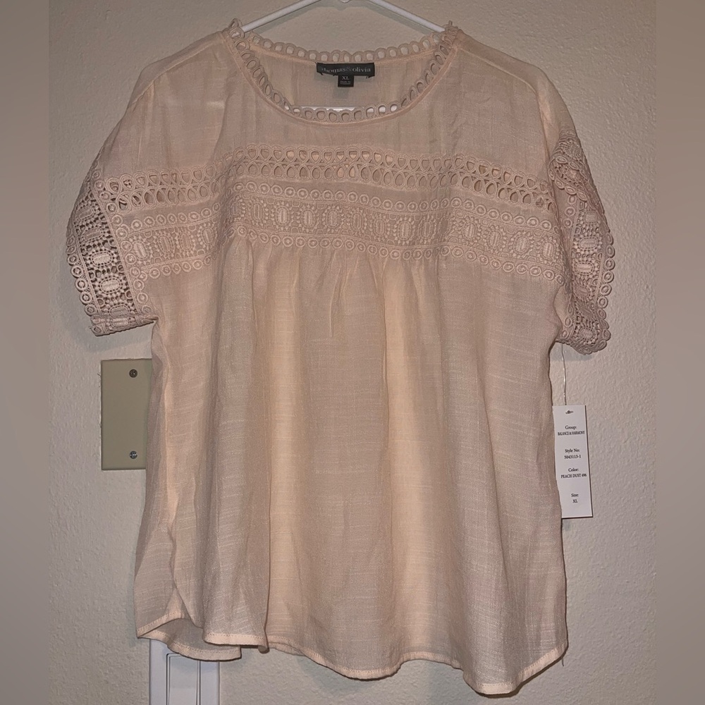 NWT Thomas & Olivia Chic Lace Detail Blouse Women’s size XL